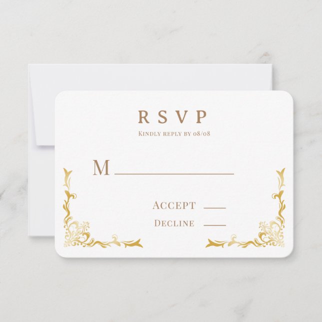 Royal Wedding Burgundy Gold Wedding RSVP Karte (Vorderseite)