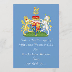 Royal Wedding Coat of Arms Invitation (blau) Einladung