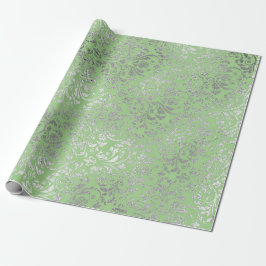 Royal Wedding Damask Mint Green Silver Vip Geschenkpapier