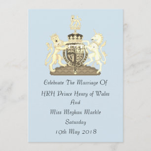 Royal Wedding Harry und Meghan Custom Invite Blue Einladung
