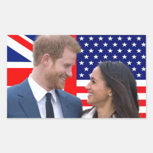 Royal Wedding Harry und Meghan Rechteckiger Aufkleber