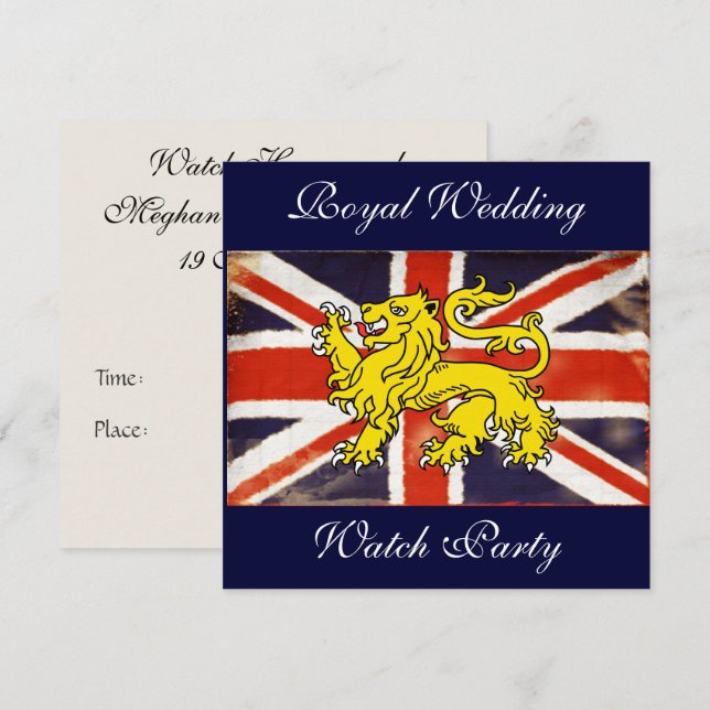 Royal Wedding Harry und Meghan Watch Party Einladu Einladung (Vorne/Hinten)