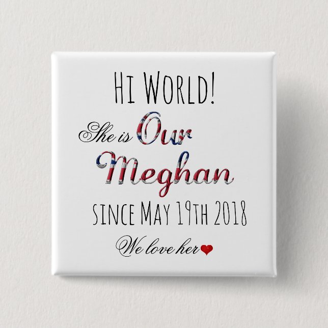 Royal Wedding Meghan Markle Prince Harry 19. Mai Button (Vorderseite)