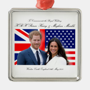 Royal Wedding Prince Harry und Meghan Markle Ornament Aus Metall