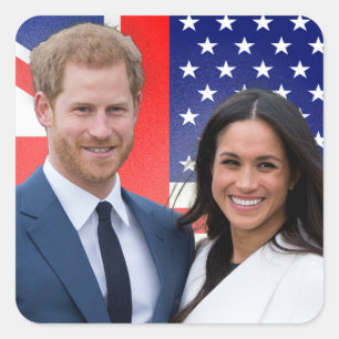 Royal Wedding Prince Harry und Meghan Markle Quadratischer Aufkleber