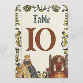 Royal Wedding Tischnummern aus dem Mittelalter