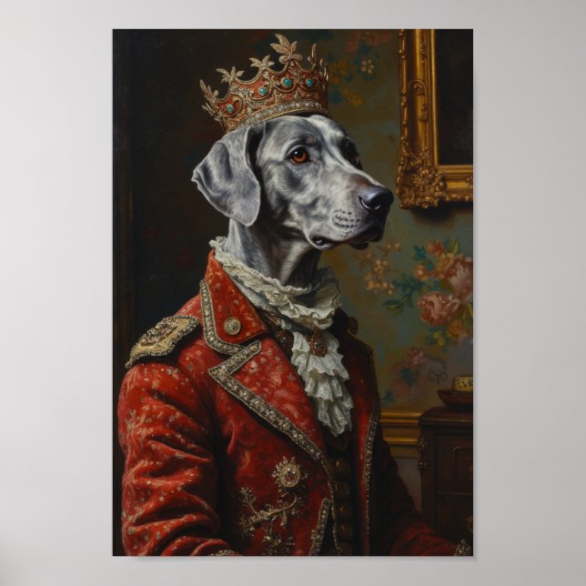 Royal Weimaraner Portrait Poster (Vorne)