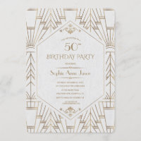 Royal White Gold Great Gatsby Birthday Party