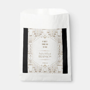 Royal White Gold Great Gatsby Wedding DANK YOU Geschenktütchen