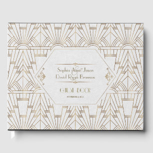 Royal White Gold Great Gatsby Wedding Planner Gästebuch
