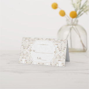 Royal White Gold Great Gatsby Wedding Platzkarte