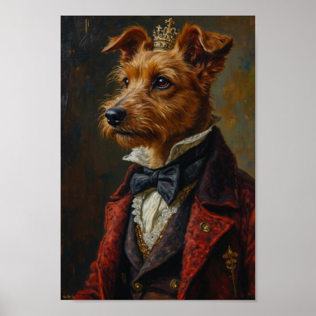 Royal Wire Fox Terrier Porträt Poster (Vorne)