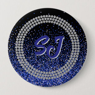 Royale Glitz Rhinestone Monogramm Knopf Button