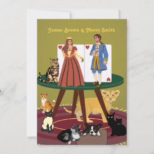 Royals Elegant King Queen Noble Cats Hochzeit Einladung
