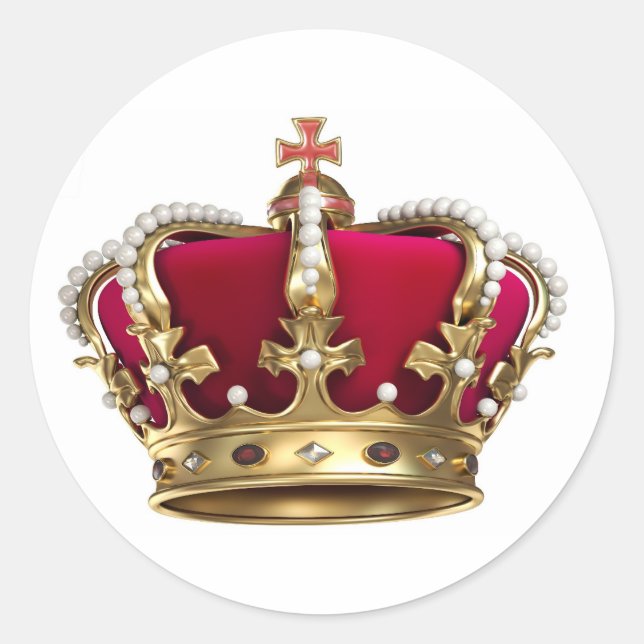 Royalty Crown Runder Aufkleber (Vorderseite)