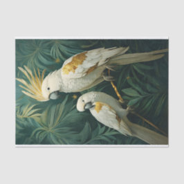 Royalty in White, Tropical Cockatoo Pair mit Gold Seidenpapier