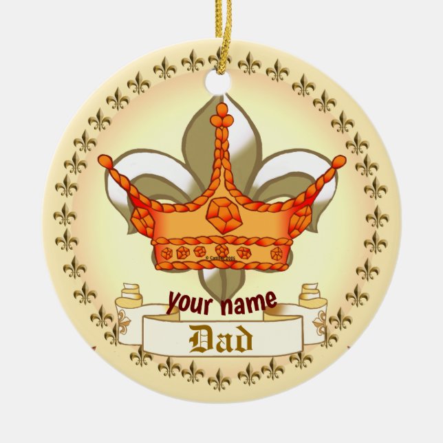Royalty King Crown Vater Keramik Ornament (Vorne)