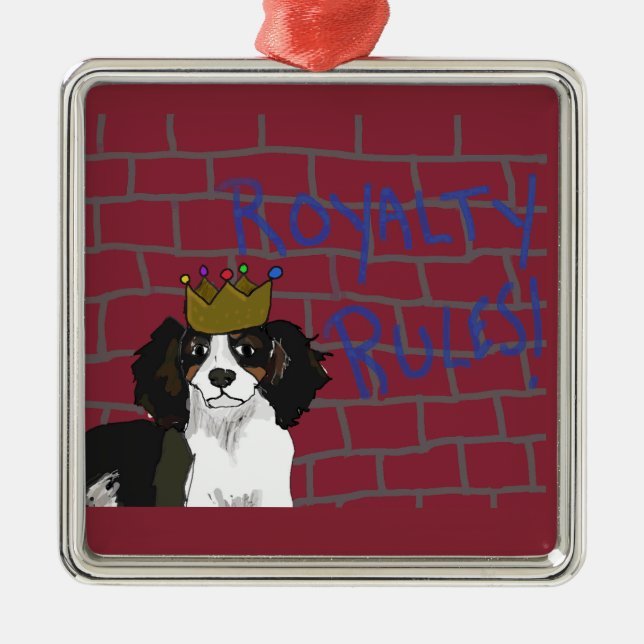 Royalty Rules - King Cavalier Square Ornament Aus Metall (Vorne)