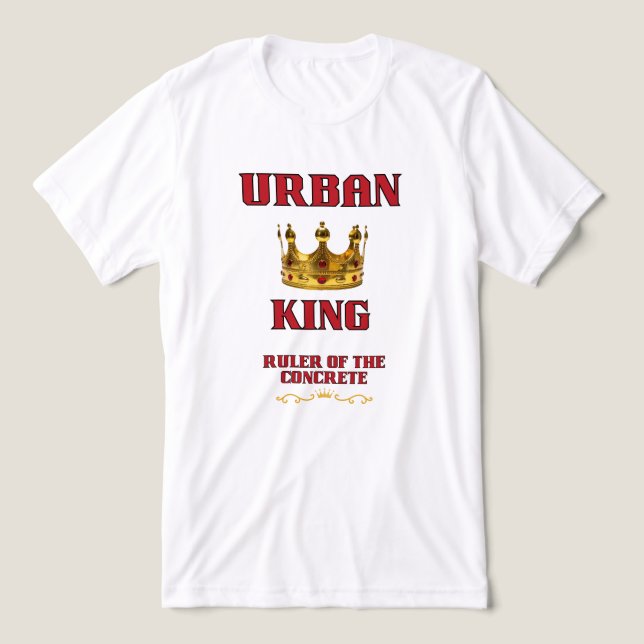 ROYALTY, URBAN KING MEN'S WHITE TRI-BLEND  SHIRT (Design Vorderseite)