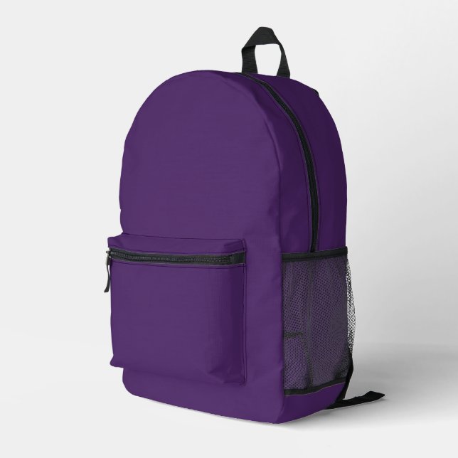 Royalviolett Bedruckter Rucksack (Rückseitige Ecke Rechts)