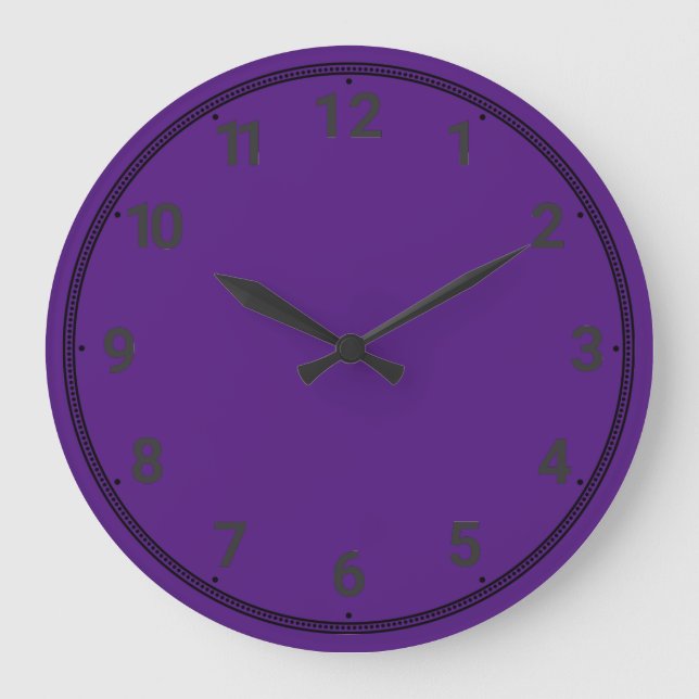 Royalviolett Große Wanduhr (Vorderseite)