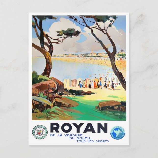 Royan France Vintage Reise Postkarte (Vorderseite)
