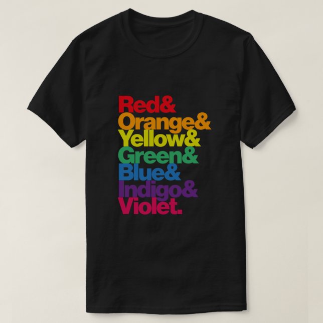ROYGBIV Rainbow on Black Essential T-Shirt (Design vorne)