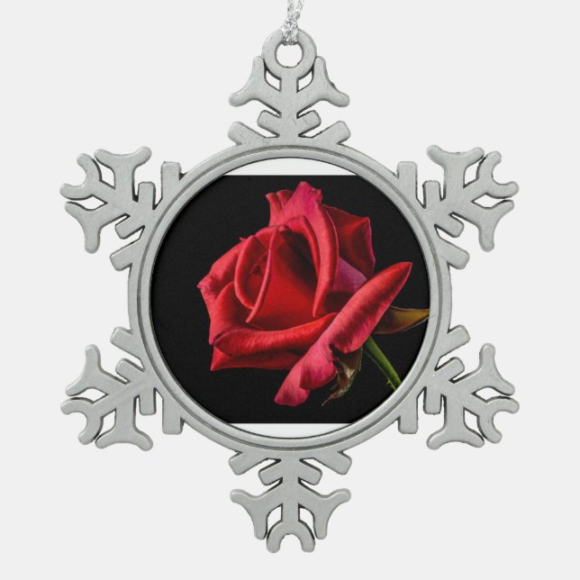 Roz Dijain Schneeflocken Zinn-Ornament (Vorderseite)