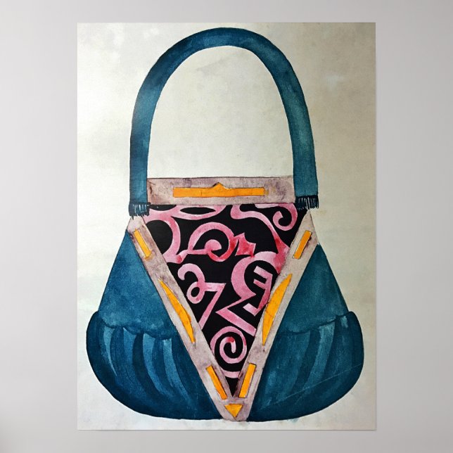 Rozanova - Gestaltung der Frauentasche 1917 Poster (Vorne)