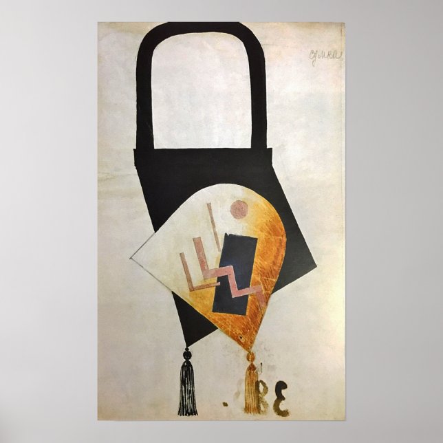 Rozanova - Gestaltung der Frauentasche 1917 Poster (Vorne)