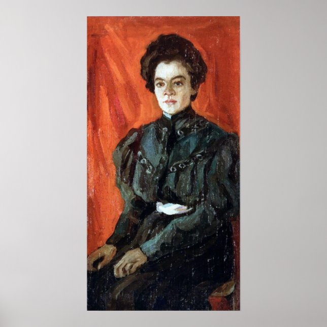 Rozanova - Portrait der Frau 1907 Poster (Vorne)