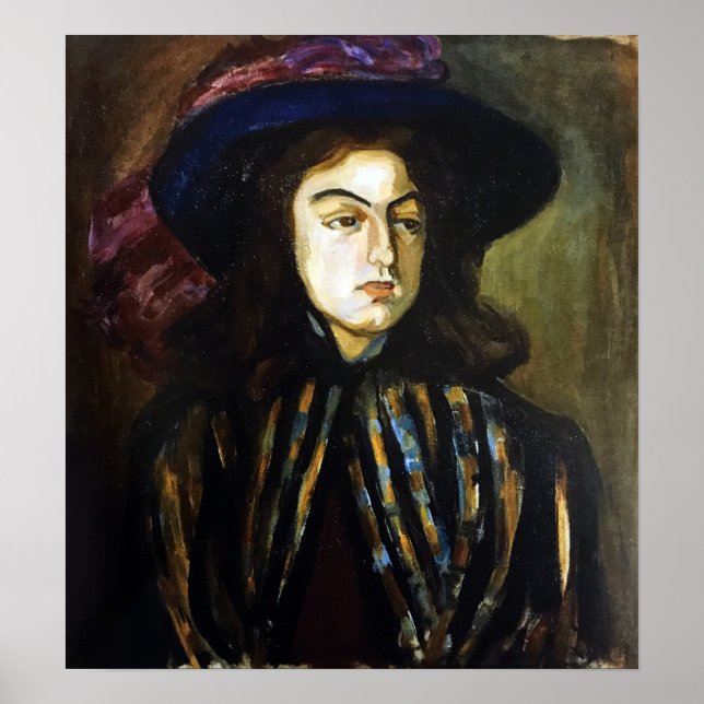 Rozanova - Portrait der Frau 1907 Poster (Vorne)