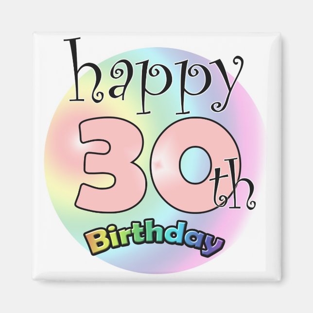 Roze Happy 30. Geburtstag Magnet (Vorne)