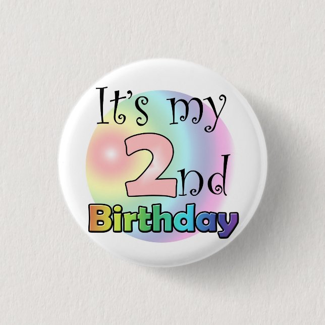 Roze It's my 2nd Birthday Button (Vorderseite)