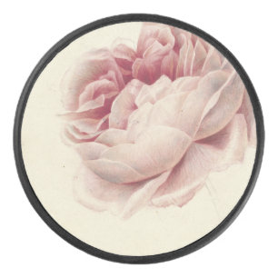Roze Roos (1792) - Zeitlose Vintage botanische Kun Eishockey Puck
