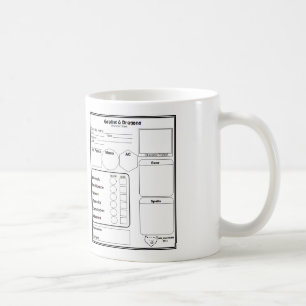 RPG-Charakter-Blatt-Tasse Kaffeetasse