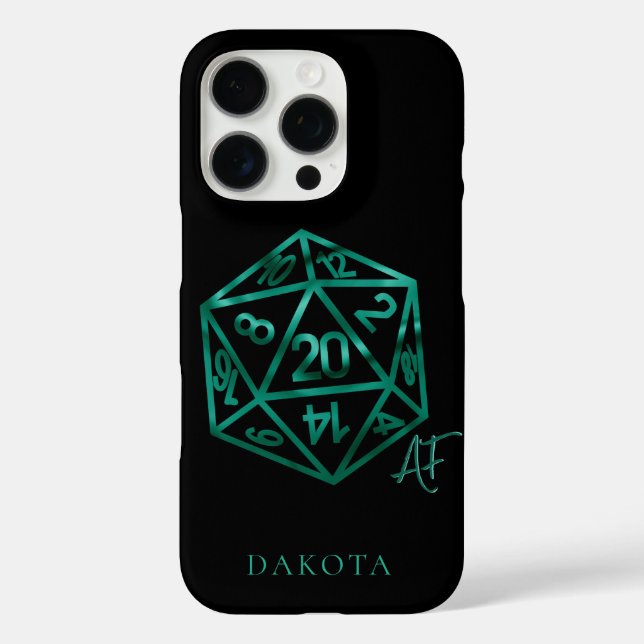 RPG Crit AF | Emerald Fantasy Tabletop Gamer Dice Case-Mate iPhone Hülle (Rückseite)