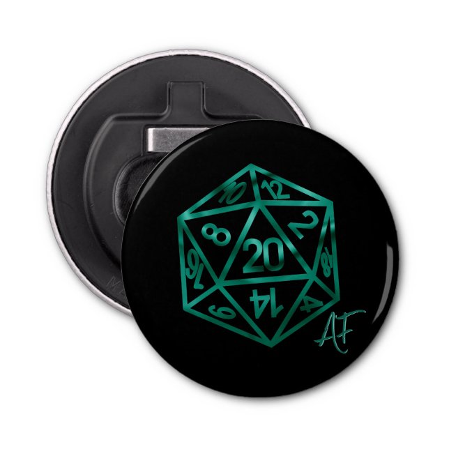 RPG Crit AF | Emerald Fantasy Tabletop Gamer Dice Flaschenöffner (Vorderseite)