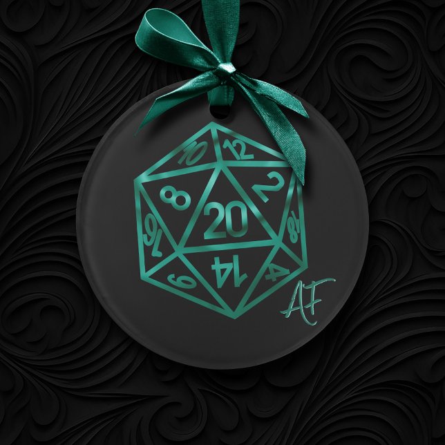 RPG Crit AF | Emerald Fantasy Tabletop Gamer Dice Ornament (Von Creator hochgeladen)
