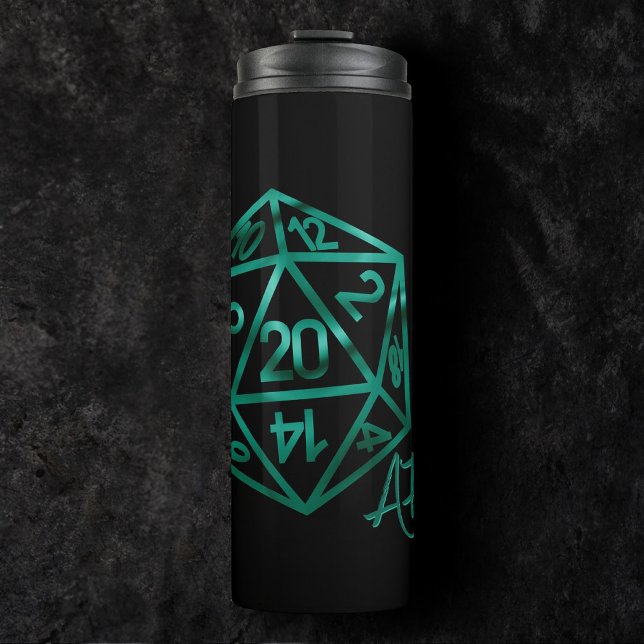 RPG Crit AF | Emerald Fantasy Tabletop Gamer Dice Thermosbecher (Von Creator hochgeladen)