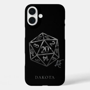 RPG Crit AF Fantasy Tabletop Retro Gamer Dice iPhone 16 Plus Hülle