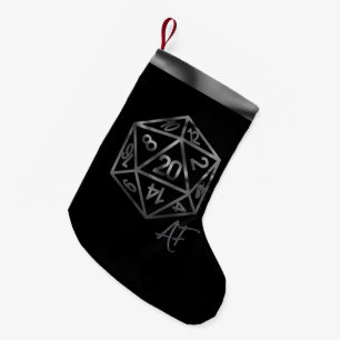 RPG Crit AF Fantasy Tabletop Retro Gamer Dice Kleiner Weihnachtsstrumpf