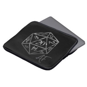 RPG Crit AF   Fantasy Tabletop Retro Gamer Dice Laptopschutzhülle