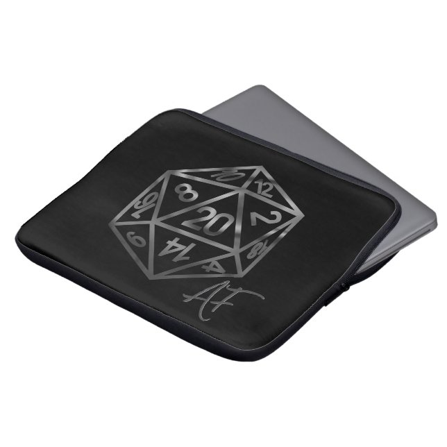RPG Crit AF | Fantasy Tabletop Retro Gamer Dice Laptopschutzhülle (Vorne Oben)