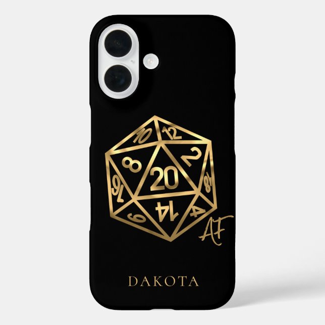 RPG Crit AF | Gold Fantasy Tabletop Gamer Dice Case-Mate iPhone Hülle (Rückseite)