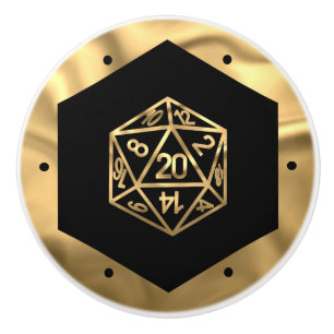 RPG Crit AF   Gold Fantasy Tabletop Gamer Dice Keramikknauf