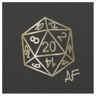 RPG Crit AF   Gold Fantasy Tabletop Gamer Dice Stoff