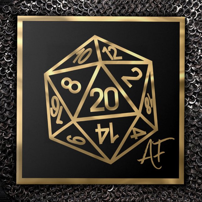 RPG Crit AF | Gold Fantasy Tabletop PnP Gamer Dice Fliese (Von Creator hochgeladen)