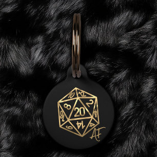 RPG Crit AF Gold Fantasy Tabletop PnP Gamer Dice Haustiermarke