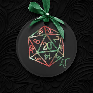 RPG Crit AF Holiday Fantasy Tabletop Gamer Dice Ornament